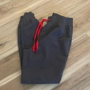 Women’s Figs scrubs with Red Drawstring medium tall